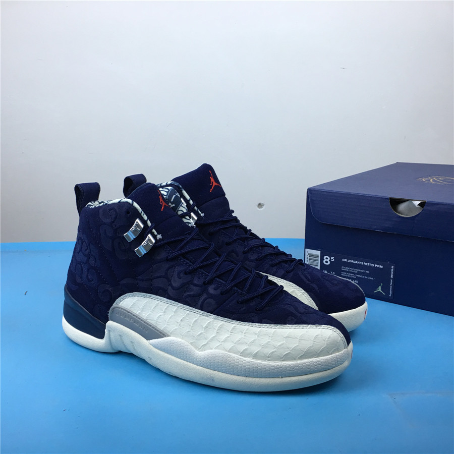 Air Jordan 12 International Flight Blue White Shoes